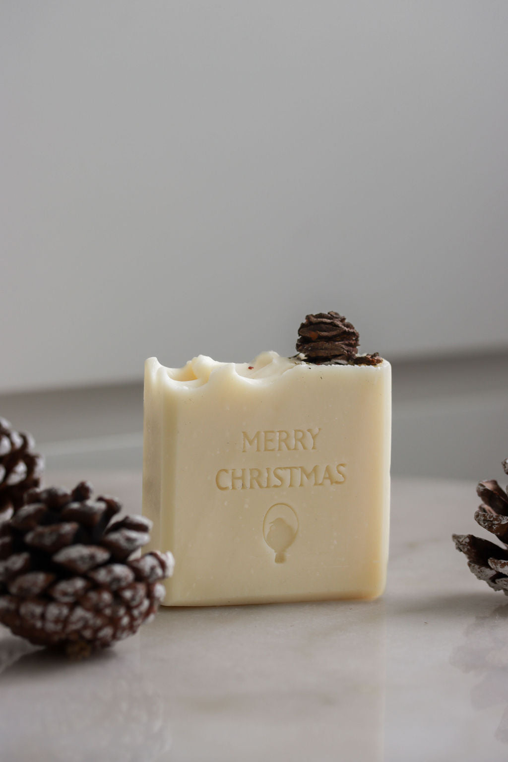 Fat Tui Soap Studio Christmas soap – handmade frankincense and balsam fir bar with white clay, gift-wrapped for the holiday season NZ