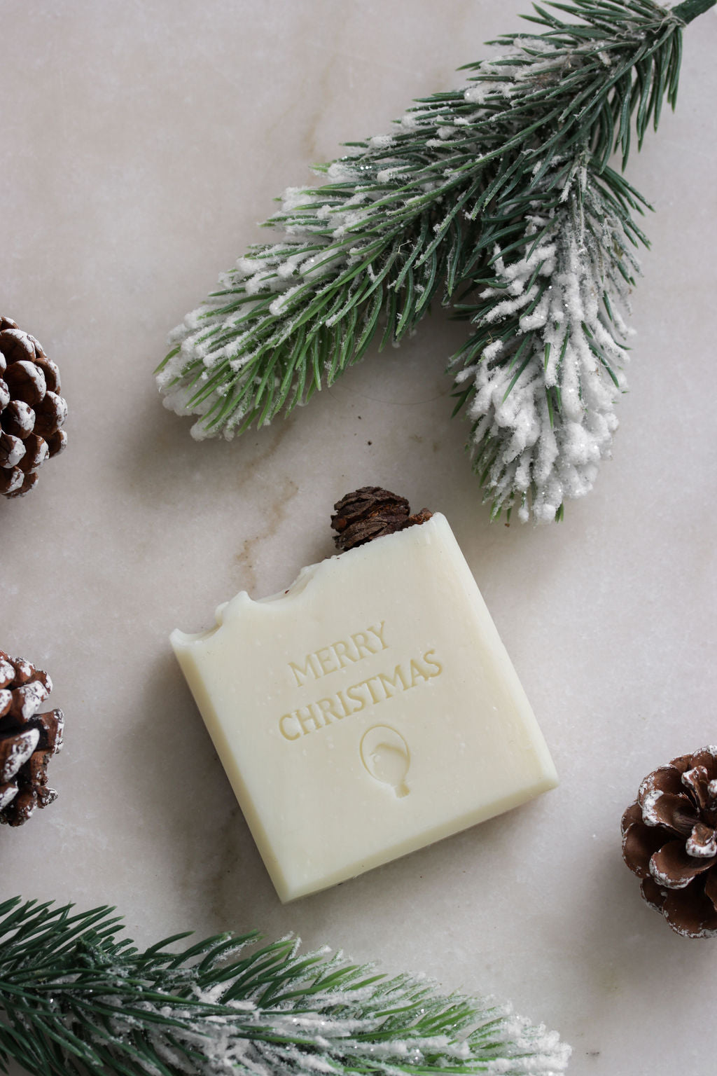 Fat Tui Soap Studio Christmas soap – handmade frankincense and balsam fir bar with white clay, gift-wrapped for the holiday season NZ