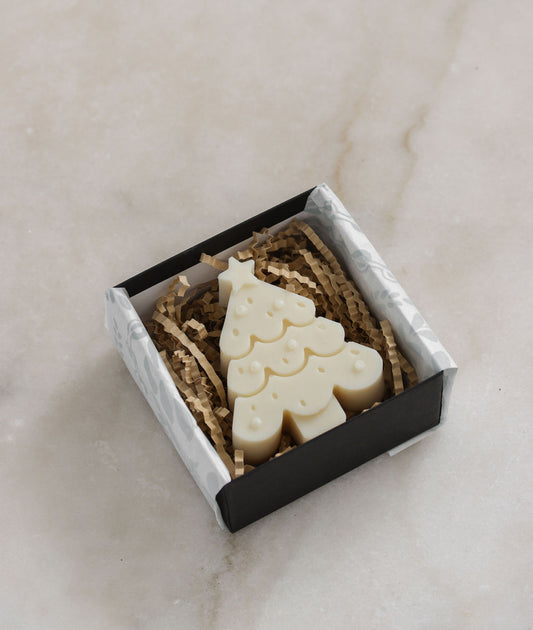 Fat Tui Soap Studio Christmas Tree soap – handmade frankincense and balsam fir bar in gift box, limited edition holiday soap NZ