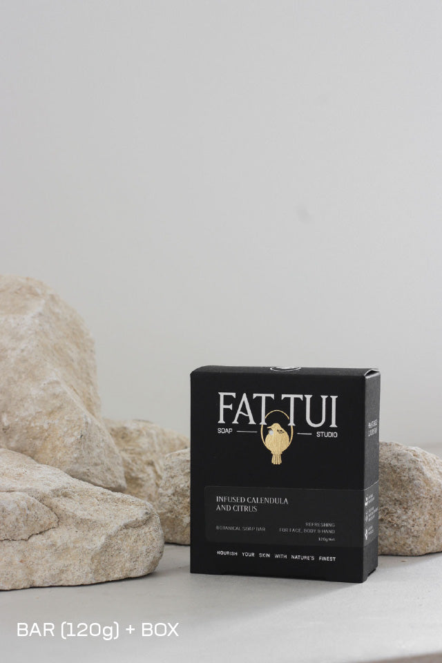 Fat Tui Soap Studio bar soap - Calendula and Citrus - gentle natural soap handmade in NZ