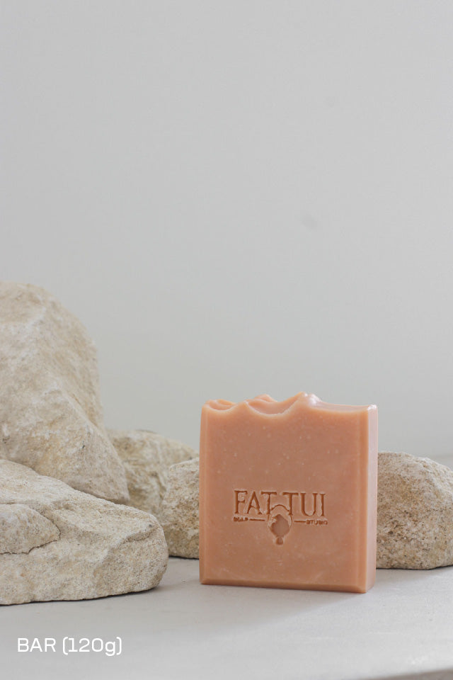 Fat Tui Soap Studio bar soap - Grapefruit, Geranium and Rose Clay - handmade botanical soap NZ
