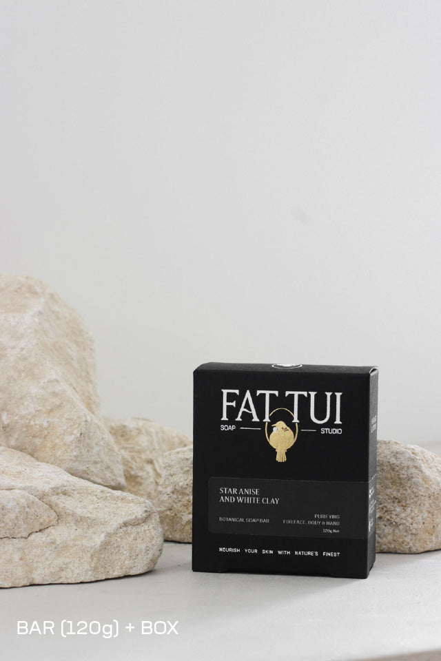 Fat Tui Soap Studio bar soap - Star Anise and White Clay - handmade natural soap New Zealand